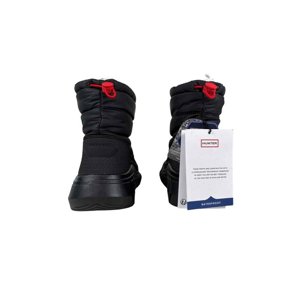 Hunter Intrepid Short Snow Boots Womens 8 Black Waterproof Insulated Puffer